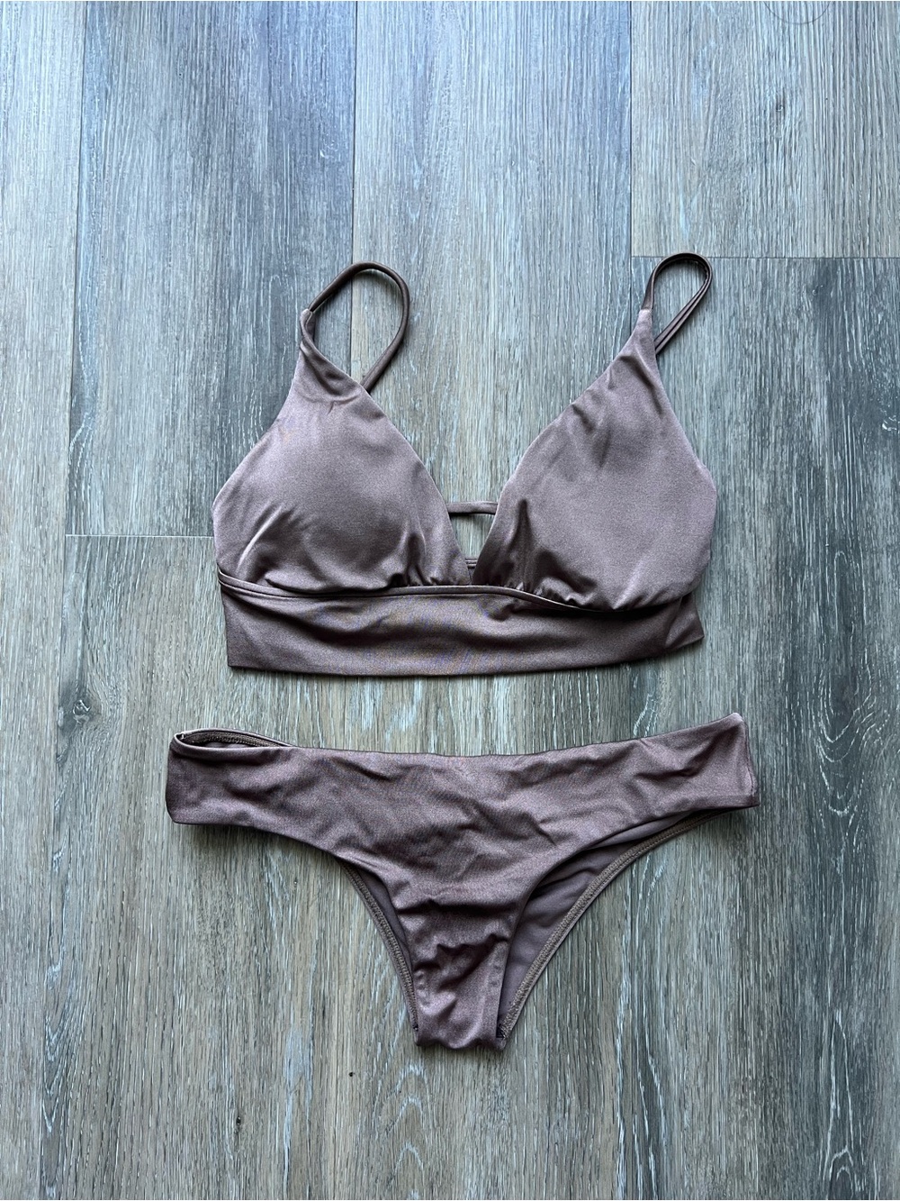 Billabong Brown Triangle Bikini Set - Soft Brown Two-Piece